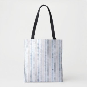 Dünne Wasserfarbene Streifen, Schieferblau, Grau a Tasche