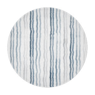Dünne Wasserfarbene Streifen, Schieferblau, Grau,  Schneidebrett
