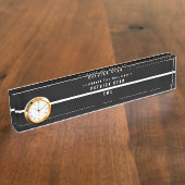 Dünne weiße EMS Monogramm-Uhr Namensplakette (Seite)