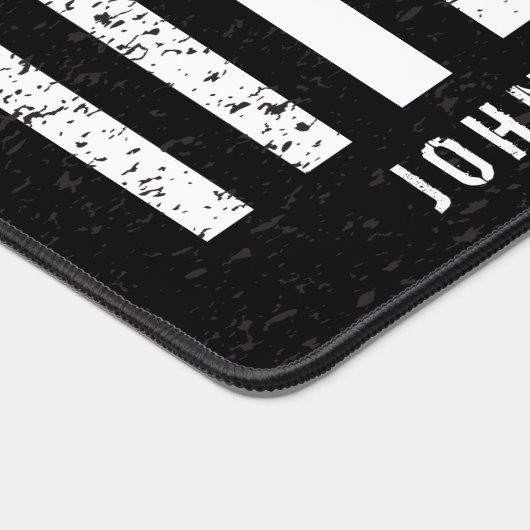 Dünne weiße Linie störte amerikanische Flagge EMT Schreibtischunterlage (Ecke)