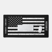 Dünne weiße Linie störte amerikanische Flagge EMT Schreibtischunterlage (Tastatur & Maus)