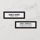 Dünne weiße Visitenkarte mit schwarzer Grenze (Vorne/Hinten)