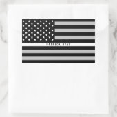 Dünne White Line American Flag EMT EMS Monogram Rechteckiger Aufkleber (Tasche)