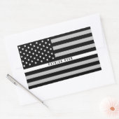 Dünne White Line American Flag EMT EMS Monogram Rechteckiger Aufkleber (Umschlag)