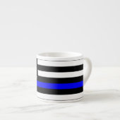 Dünner Blue Line-Flagge-Grafik-Dekor Espressotasse (Vorderseite Rechts)