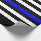 Dünner Blue Line-Flagge-Grafik-Dekor Geschenkpapier (Ecke)