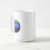 Dünner glühender Knopf Blue Lines Kaffeetasse (Vorderseite Links)