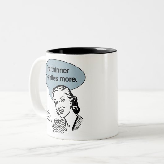 Dünner ich Lächeln mehr Zweifarbige Tasse (Vorderseite Links)