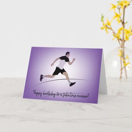 Dünner Jungen-Läufer-Geburtstag Karte (Gelbe Blume)
