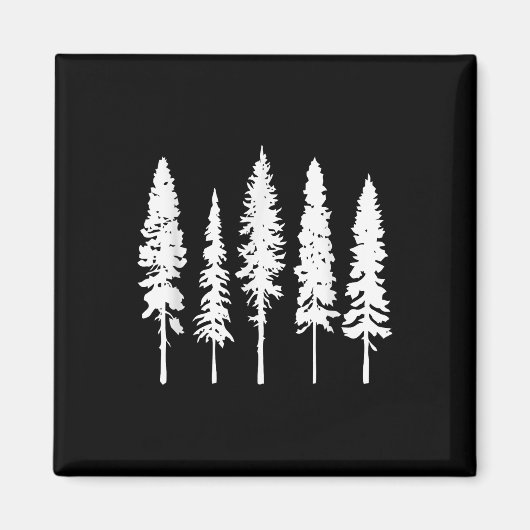 Dünner Kiefernbaum Naturen Wanderwald Abenteuer D Magnet (Vorne)