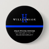 Dünner kundenspezifischer persönlicher Titel Blue Button (Vorderseite)