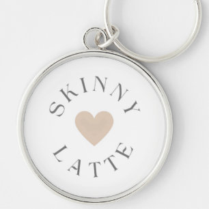 Dünner Latte Neutral Herz, Geschenkidee für Kaffee Schlüsselanhänger