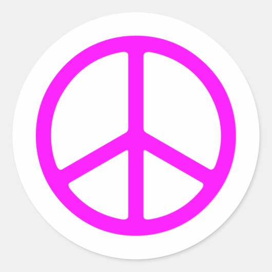 Dünner rosa Friedenszeichen-Aufkleber Runder Aufkleber (Vorderseite)