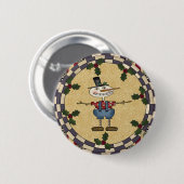 Dünner Schneemann-Weihnachtsknopf Button (Vorne & Hinten)