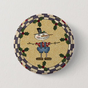 Dünner Schneemann-Weihnachtsknopf Button