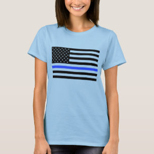 Dünner Shirt der blauen Linie Flaggenfrauen