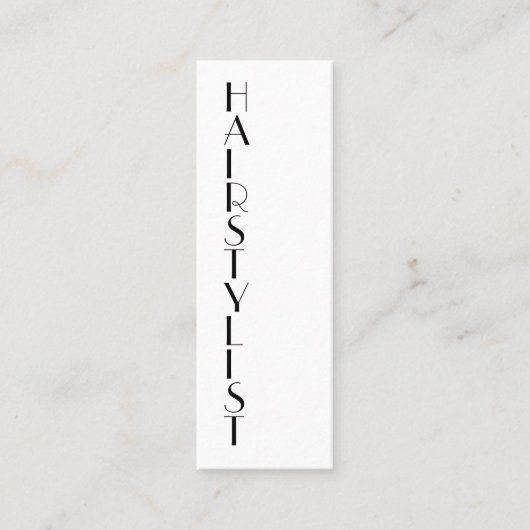 Dünner vertikaler Arttext Mini Visitenkarte (Vorderseite)