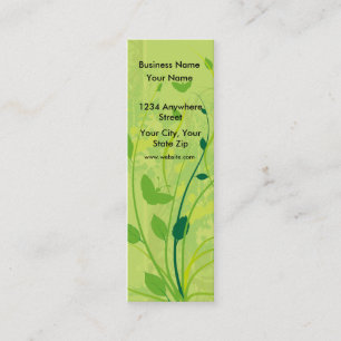 Dünner Visitenkarte-Grün-Schmetterling mit Blumen Mini Visitenkarte