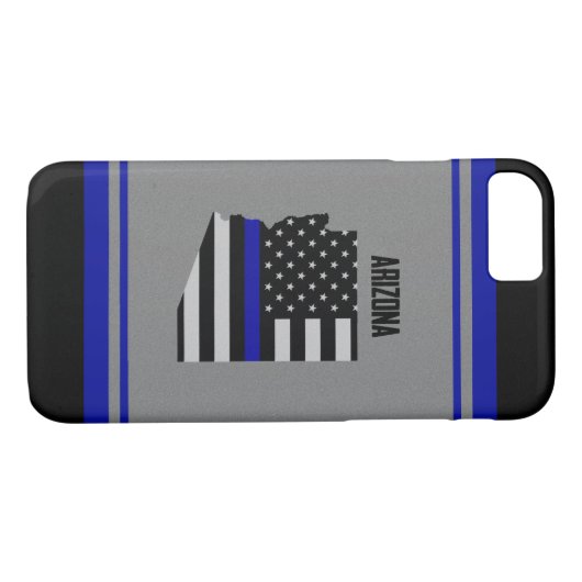 Dünnes Blue Line Arizona Case-Mate iPhone Hülle (Rückseite (Horizontal))