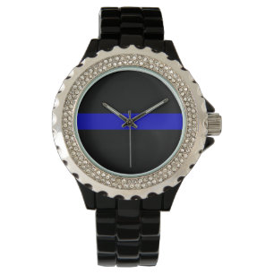 Dünnes Blue Line Armbanduhr