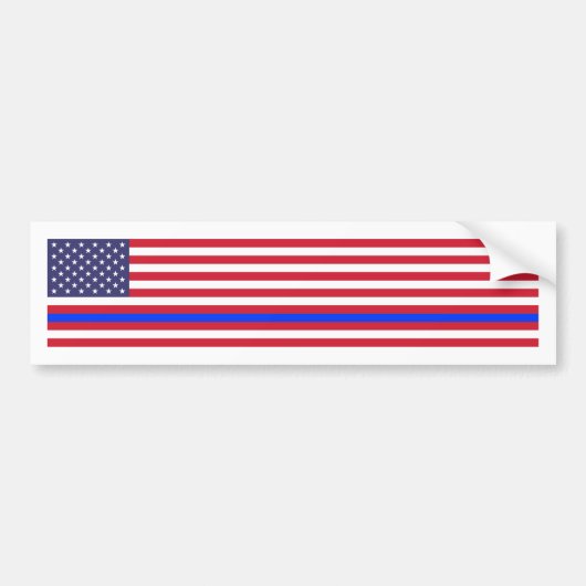 "DÜNNES BLUE LINE auf FLAGGE " Autoaufkleber (Vorne)