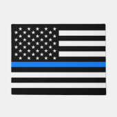 "DÜNNES BLUE LINE auf FLAGGE " Fußmatte (Vorderseite)