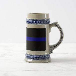 Dünnes Blue Line Bierglas