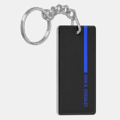 Dünnes Blue Line, das mit einem kundenspezifischen Schlüsselanhänger (Vorderseite links)