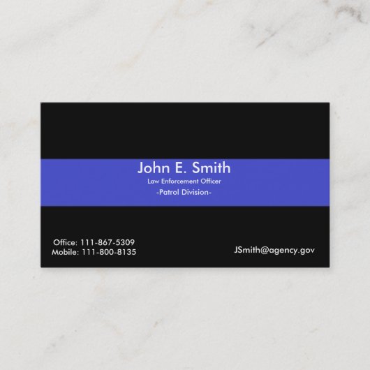 Dünnes Blue Line/Flagge-Visitenkarte Visitenkarte (Vorderseite)