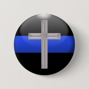 Dünnes Blue Line-Gebet zur Sicherheit Button