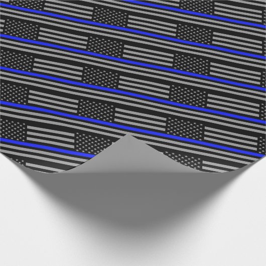 Dünnes Blue Line Geschenkpapier (Ecke)