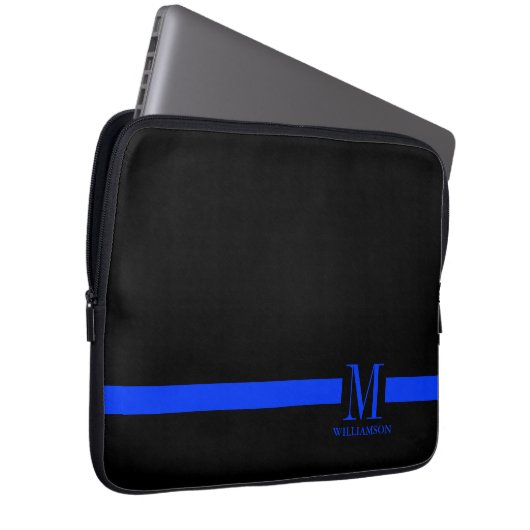 Dünnes Blue Line-Gewohnheits-Monogramm Laptopschutzhülle (Vorne Rechts)