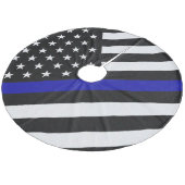 Dünnes Blue Line kennzeichnen Fleece Weihnachtsbaumdecke (Schrägansicht)