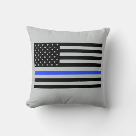 Dünnes Blue Line kennzeichnen Kissen
