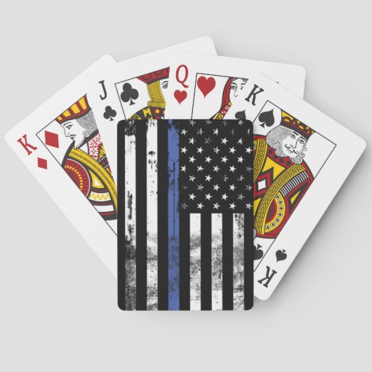 Dünnes Blue Line kennzeichnen Spielkarten (Rückseite)