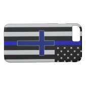 Dünnes Blue Line kreuzen - blauen QueriPhone 7 Case-Mate iPhone Hülle (Rückseite (Horizontal))