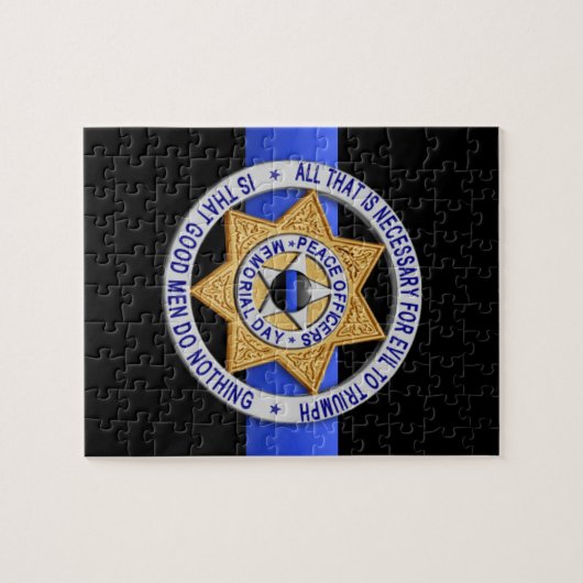 Dünnes Blue Line Puzzle (Horizontal)