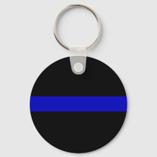 Dünnes Blue Line Schlüsselanhänger