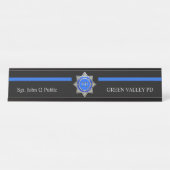 Dünnes Blue Line Schreibtischnamensplakette (Vorderseite )