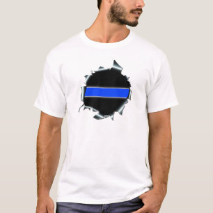 Dünnes Blue Line T-Shirt