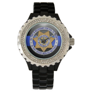 Dünnes Blue Line - Triumph über Übel Armbanduhr