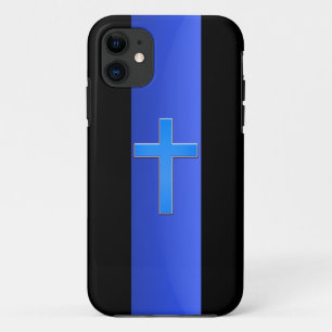 Dünnes Blue Line u. Kreuz Case-Mate iPhone Hülle