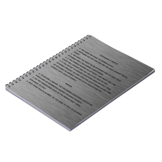 Dünnes Blue Line u. Miranda Recht-Warnen und Notizblock (Linke Seite)