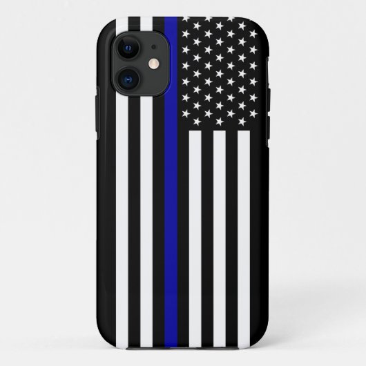 Dünnes Blue Line überwachen Flagge polizeilich Case-Mate iPhone Hülle (Rückseite)