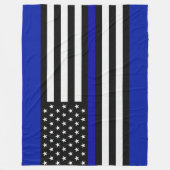 Dünnes Blue Line überwachen Flagge polizeilich Fleecedecke (Vorderseite)