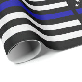 Dünnes Blue Line überwachen Flagge polizeilich Geschenkpapier (Rolleneckpunkt)