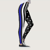 Dünnes Blue Line überwachen Flagge polizeilich Leggings (Rechts)