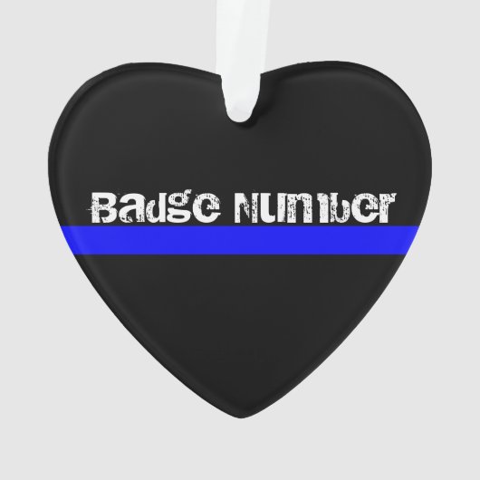 Dünnes Blue Line verzieren Ornament (Rückseite)