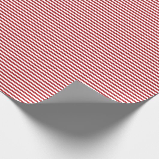 Dünnes dunkelrotes und Weiß Stripes Packpapier (Ecke)