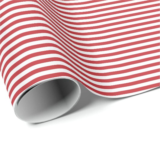 Dünnes dunkelrotes und Weiß Stripes Packpapier (Rolleneckpunkt)